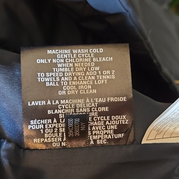 COLE HAAN Puffer Coat navy Gold S Long Length Winter Warm Apres Ski Down Fill - Picture 10 of 12